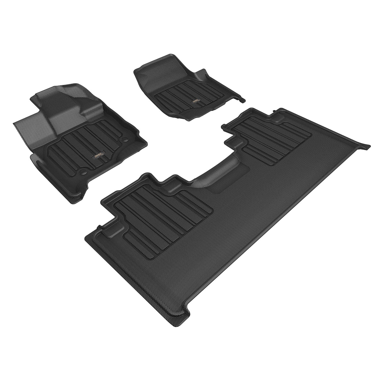3D Maxpider 2015-2024 Ford F-150 Supercab Bench Seat Elitect Black 1st 2nd Row Floor Mat E1FR10101809