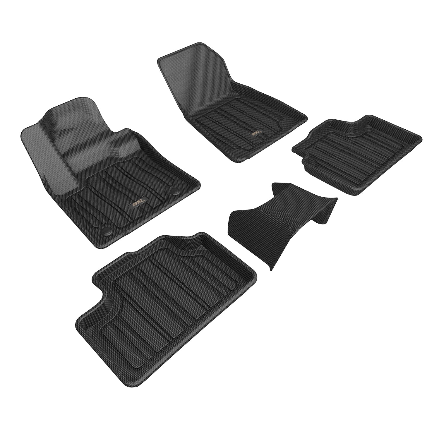 3D Maxpider 2022-2026 Volvo C40 Recharge 2025-2026 EC40 Elitect Black 1st 2nd Rows Floor Mat E1VV04501809