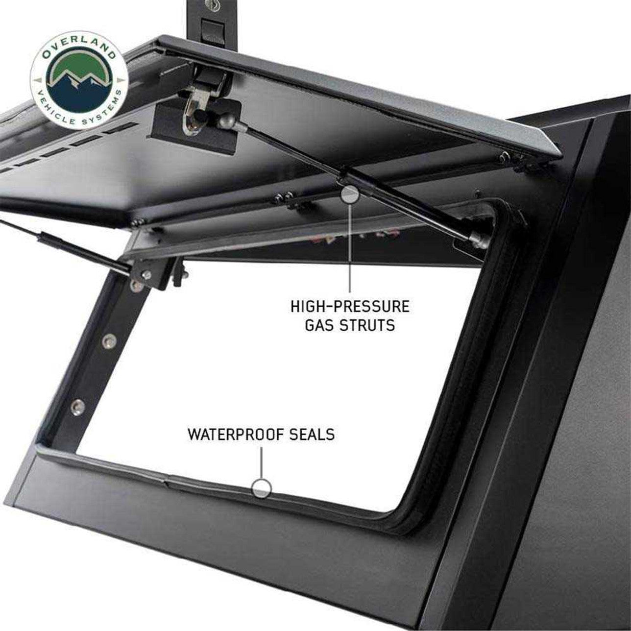 OVS 2023-2025 Chevrolet Colorado GMC Canyon 5' Bed Expedition Truck Cap With Full Wing Doors Front and Rear Windows & 3rd Brake Light 70100023