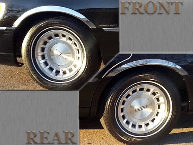 QAA 2003-2011 Lincoln Town Car Molded Stainless Steel Wheel Well Fender Trim 4Pc WZ43680