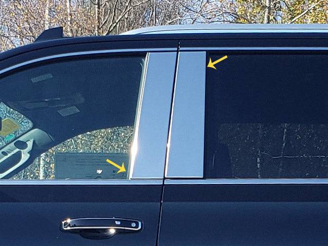 QAA 2021-2026 Cadillac Escalade Chevrolet Suburban Tahoe GMC Yukon Yukon XL 4PC Stainless Steel Pillar Trim PP61190