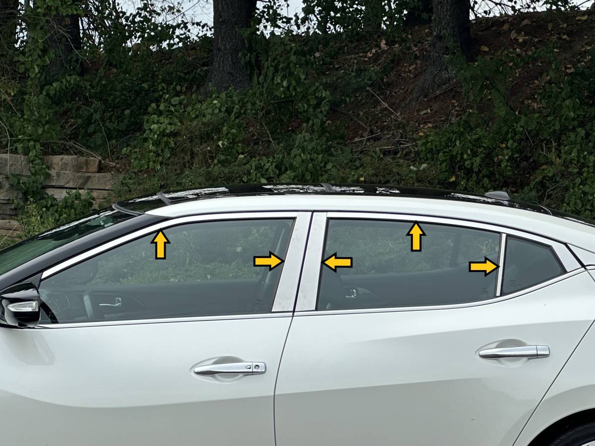 QAA 2016-2023 Nissan Maxima 4 Door Sedan Stainless Steel Window Trim 10Pc WP16540