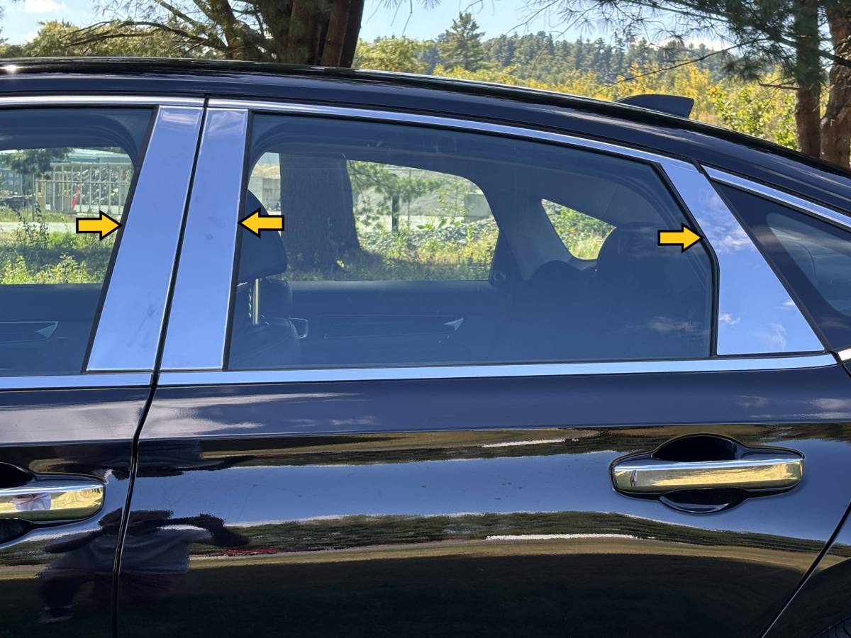 QAA 2022-2025 Honda Civic 4 Door Sedan Stainless Steel Pillar Trim 6Pc PP72215