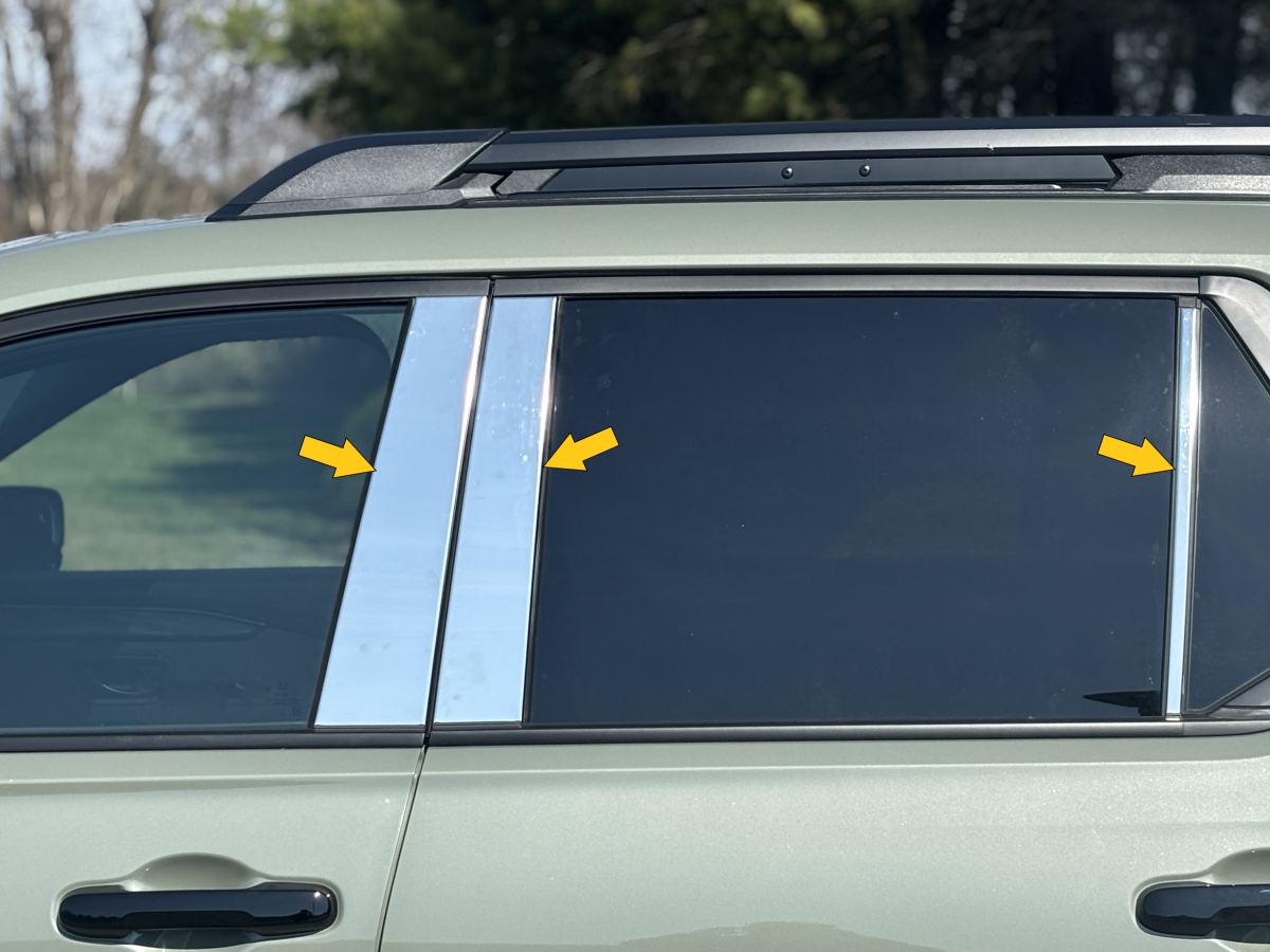 QAA 2026 Honda Passport 4Door SUV 6Pc Stainless Steel Pillar Trim PP76221