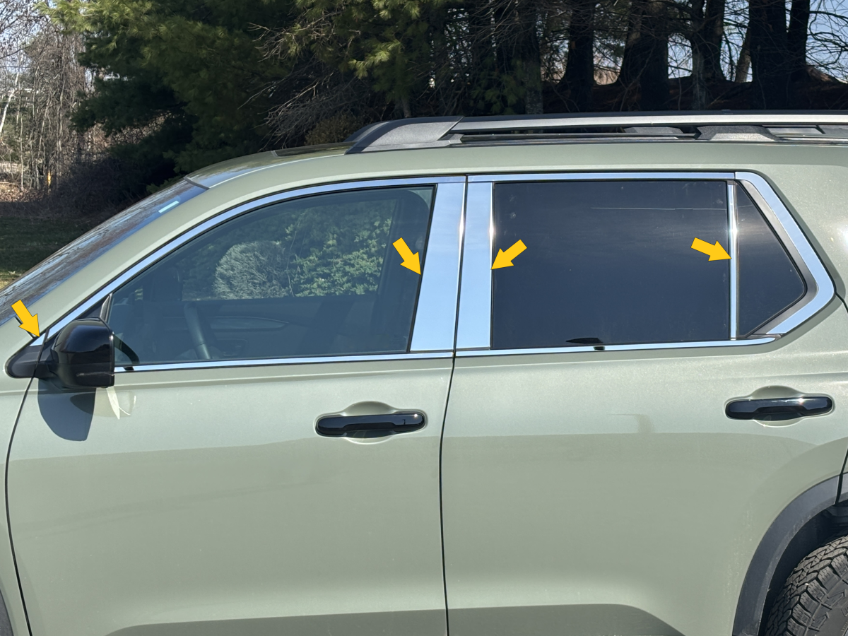 QAA 2026 Honda Passport 4Door SUV 8Pc Stainless Steel Pillar Trim PP76222