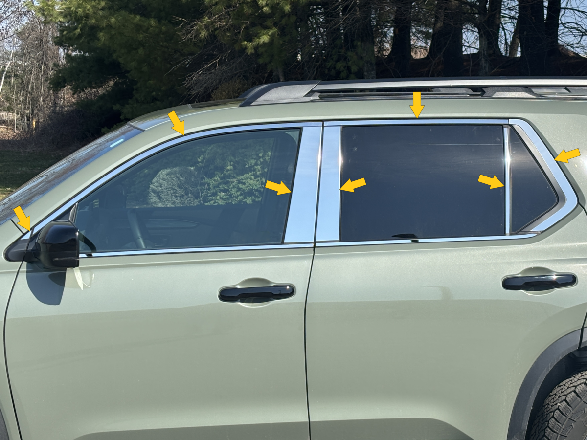 QAA 2026 Honda Passport 4Door SUV 14Pc Stainless Steel Window Accent Package WP76220