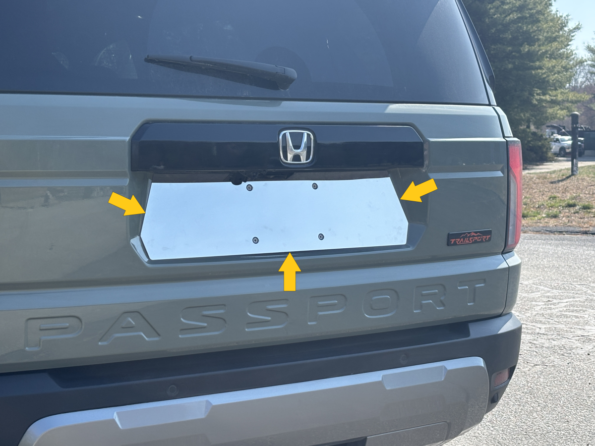 QAA 2026 Honda Passport 4Door SUV 1Pc Stainless Steel License Plate Bezel LP76220
