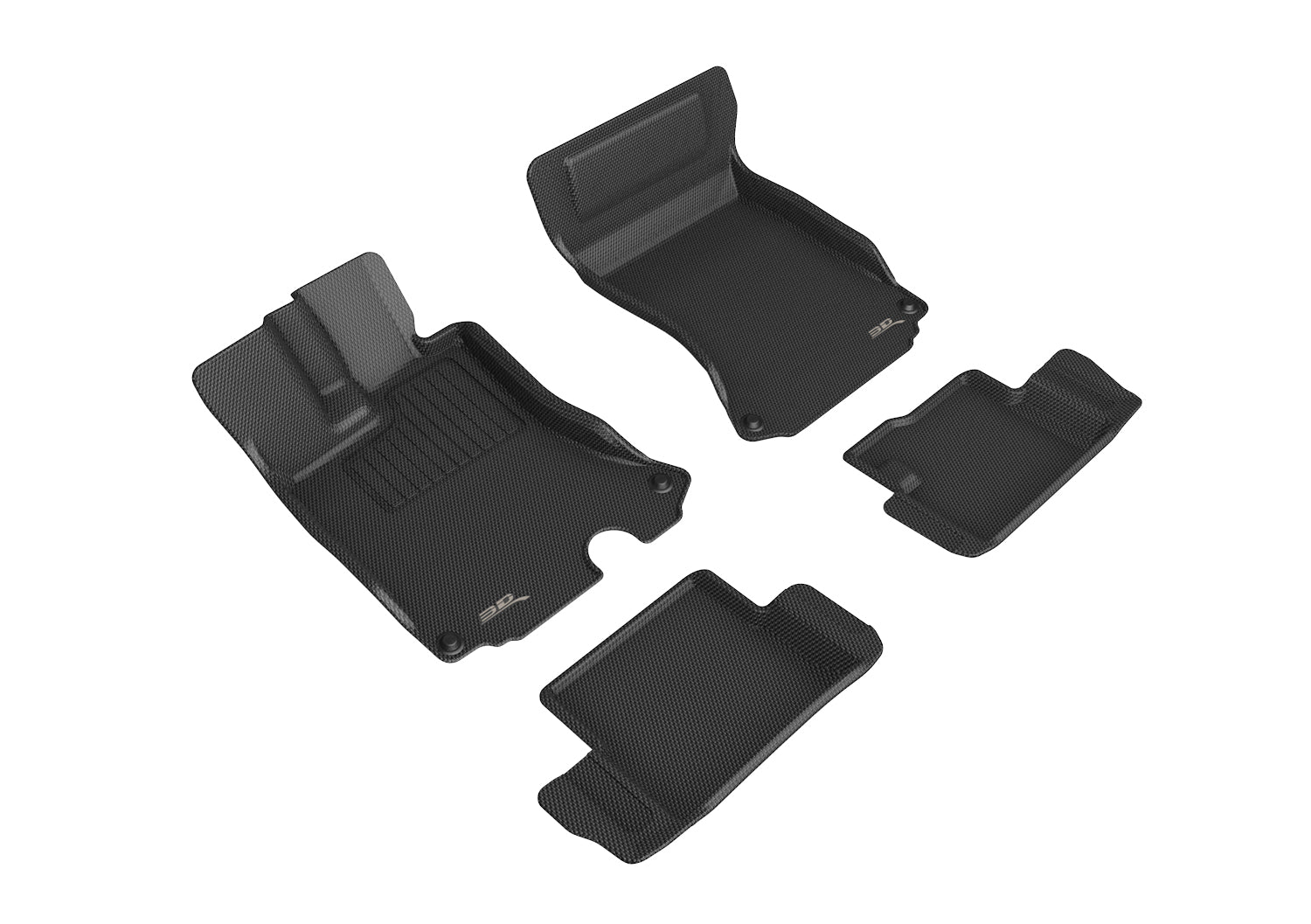 3D Maxpider 2021-2024 Ferrari Roma Kagu Black 1st 2nd Row Floor Mat L1FI00501509