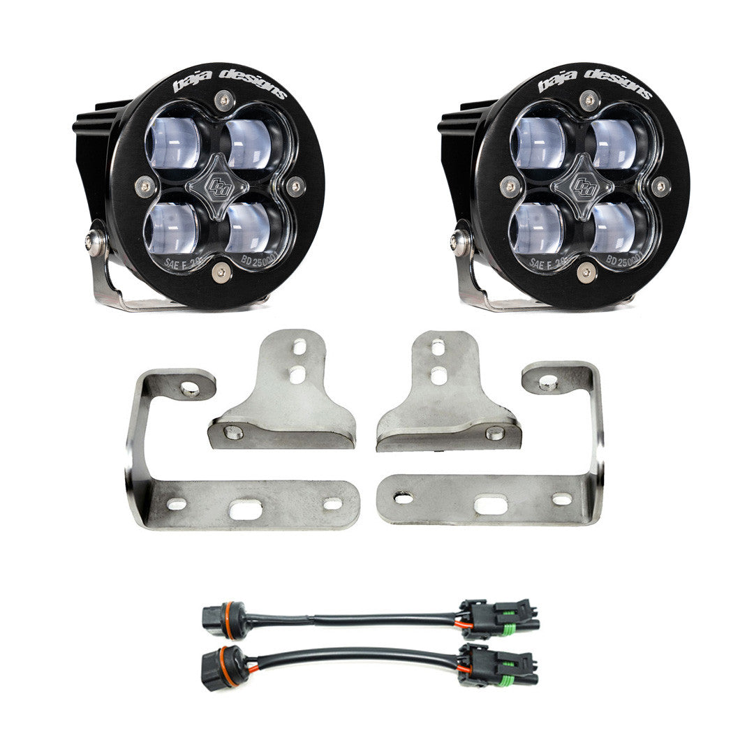 Baja Designs 2020-2025 Jeep Gladiator JT 2018-2025 Wrangler JL Squadron-R SAE Fog Pocket Light Kit With OE Sport Bumper 44-7722