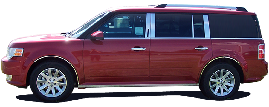 QAA 2009-2019 Ford Flex 6Pc Stainless Steel Body Molding Insert Trim Kit 1.15"-1.5" tapered Width MI49340