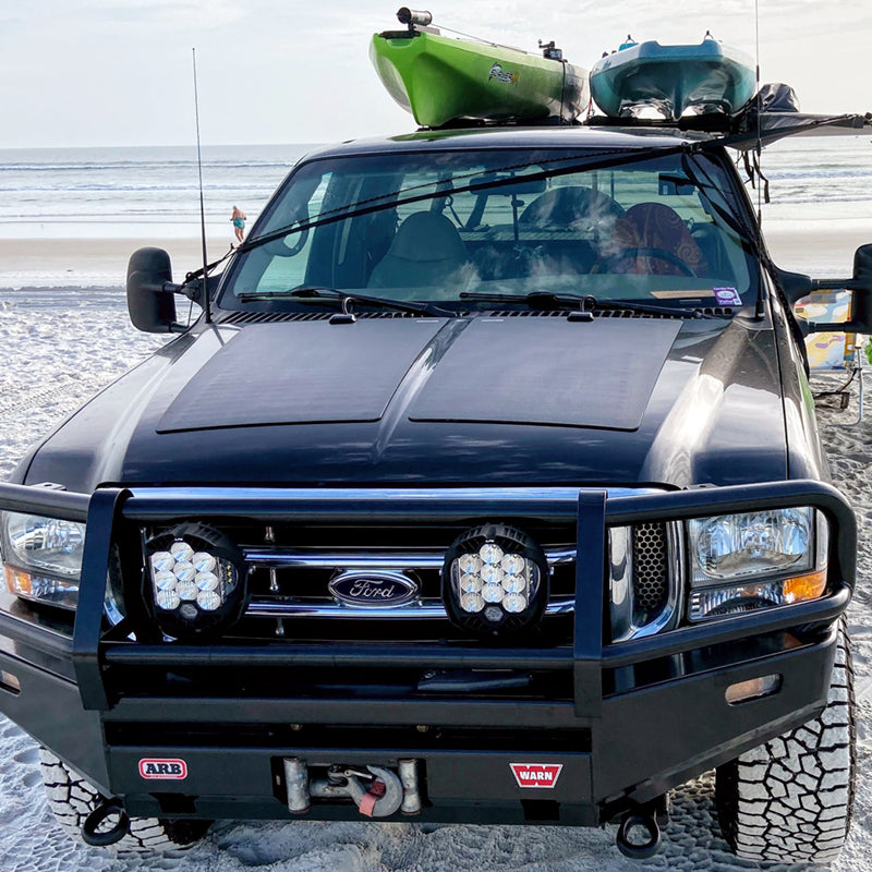 Lensun 1999-2007 Ford F-250 F-350 F-450 F-550 Super Duty 1st Gen 140W Hood Solar Panel