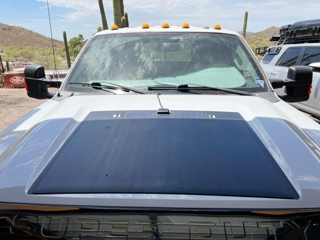 Lensun 2011-2016 Ford F-250 F-350 F-450 F-550 Super Duty 3rd Gen 95W Hood Solar Panel