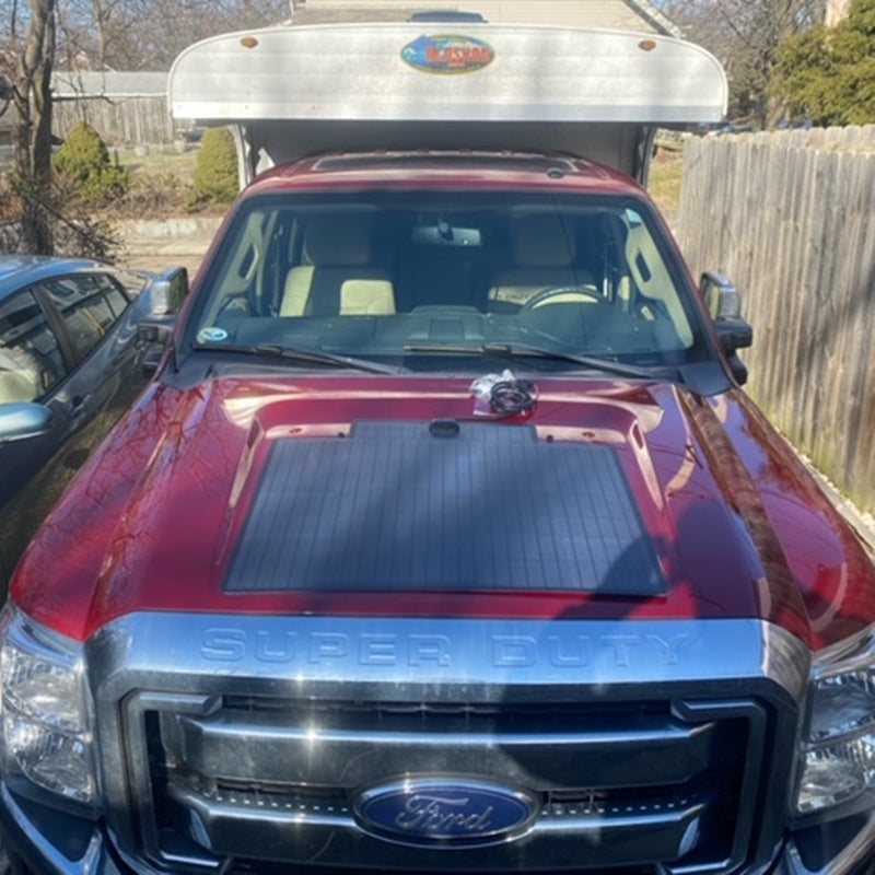 Lensun 2011-2016 Ford F-250 F-350 F-450 F-550 Super Duty 3rd Gen 95W Hood Solar Panel