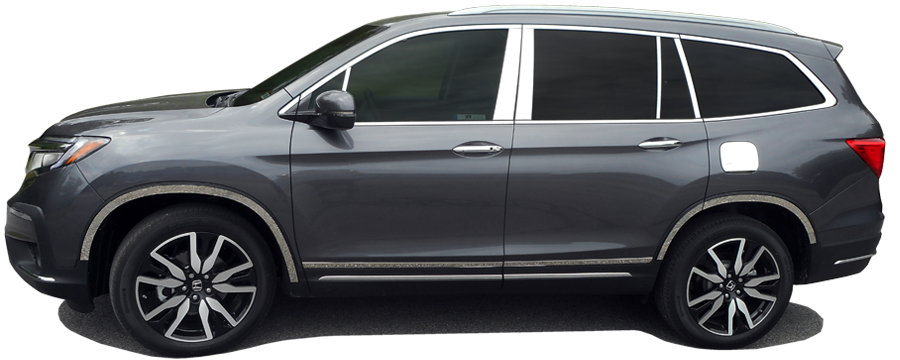 QAA 2023-2026 Honda Pilot 4 Door SUV 6 piece Stainless Steel Pillar Post Trim PP73261
