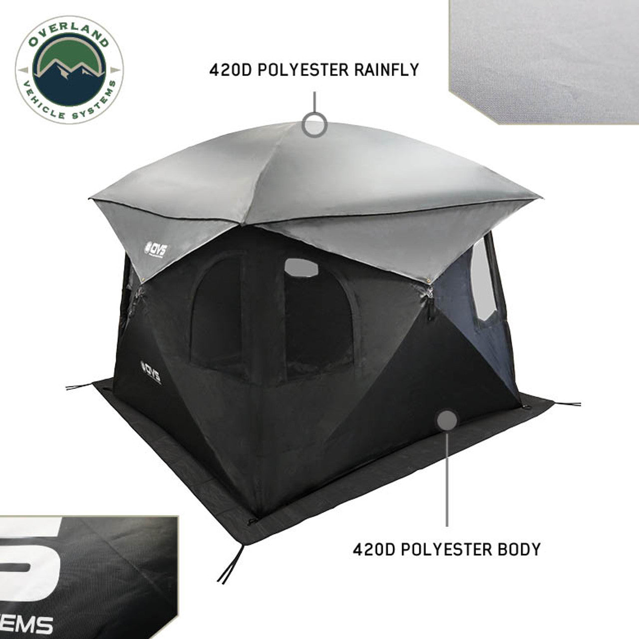 OVS Hub Centric Ground Tent Black Body & Grey Rainfly 18252522