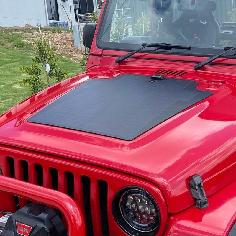 Jeep Wrangler TJ/LJ (2003-2006) Lensun 82W Hood Flexible Solar Panel