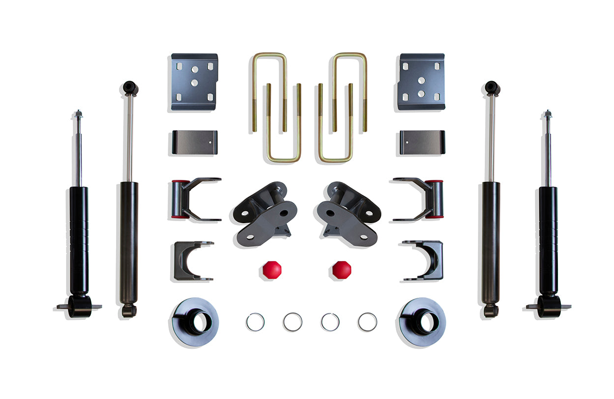 MaxTrac Suspension 2015-2025 Ford F-150 4WD 2"/4" Struts Lowering Kit K333224S-4