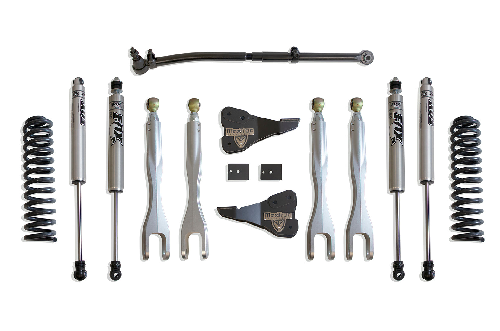 MaxTrac Suspension 2017-2022 Ford F-250 F-350 4WD Diesel 2.5" Lift Kit With 4-Links Fox Shocks K943325FL