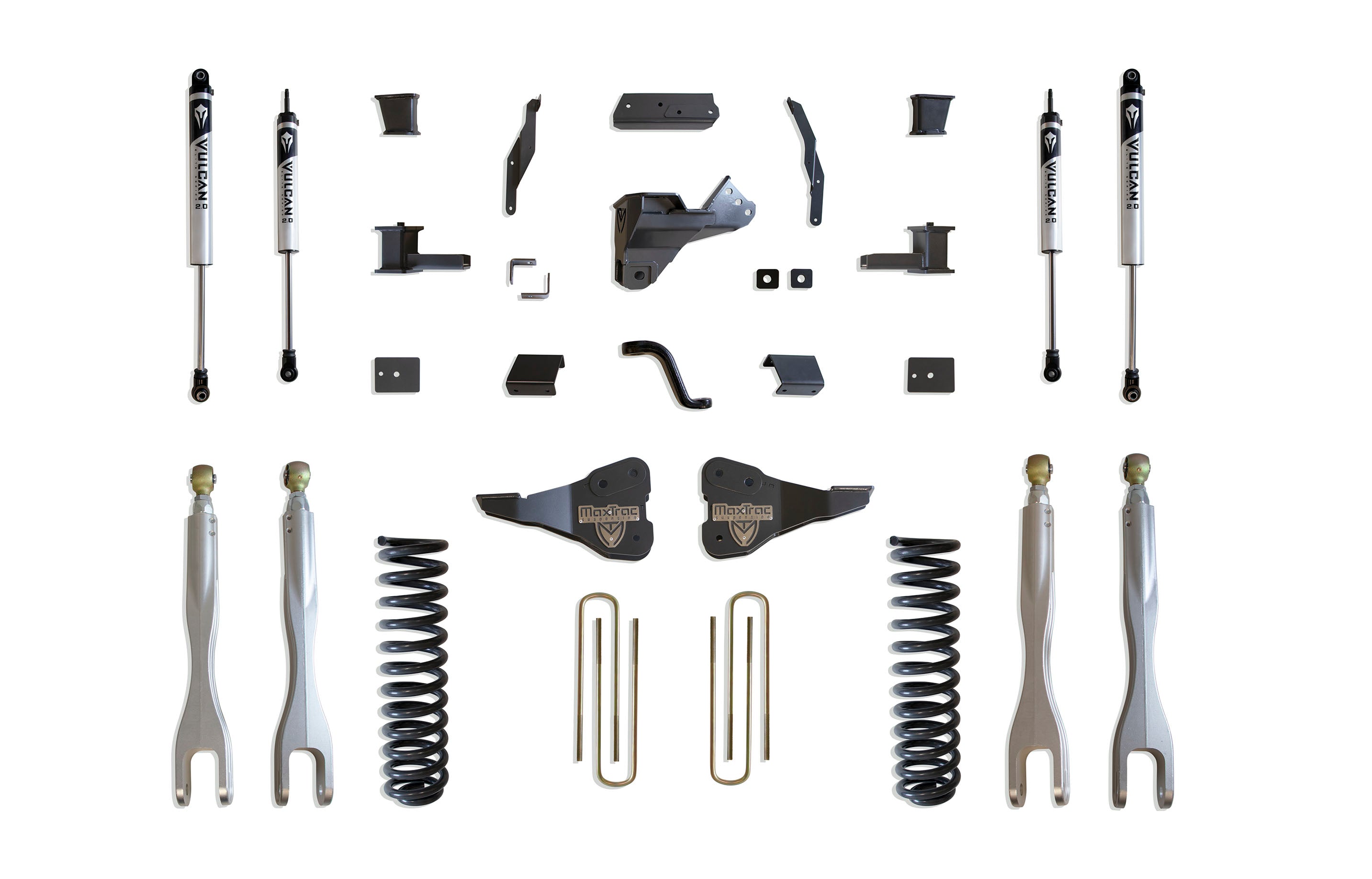 MaxTrac Suspension 2017-2022 Ford F-250 F-350 4WD 4" Lift Kit With 4-Links Vulcan Shocks K943341VL