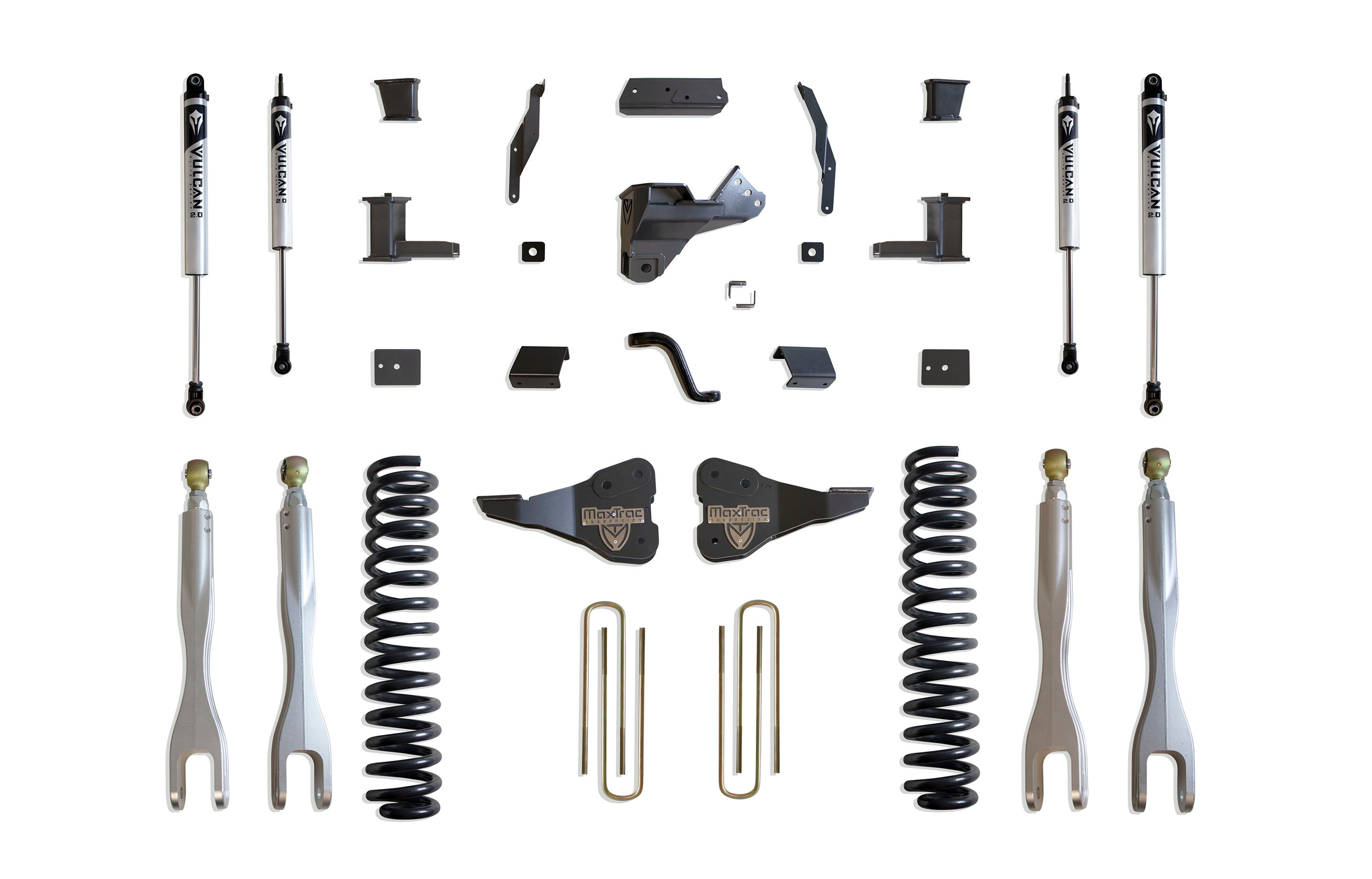 MaxTrac Suspension 2017-2022 Ford F-250 F-350 4WD 8" Lift Kit With 4-Links Vulcan Shocks K943385VL