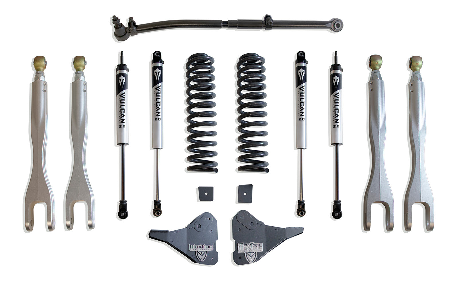 MaxTrac Suspension 2023-2025 Ford F-250 F-350 4WD 2.5" Lift Kit With 4-Links Vulcan Shocks K944325VL
