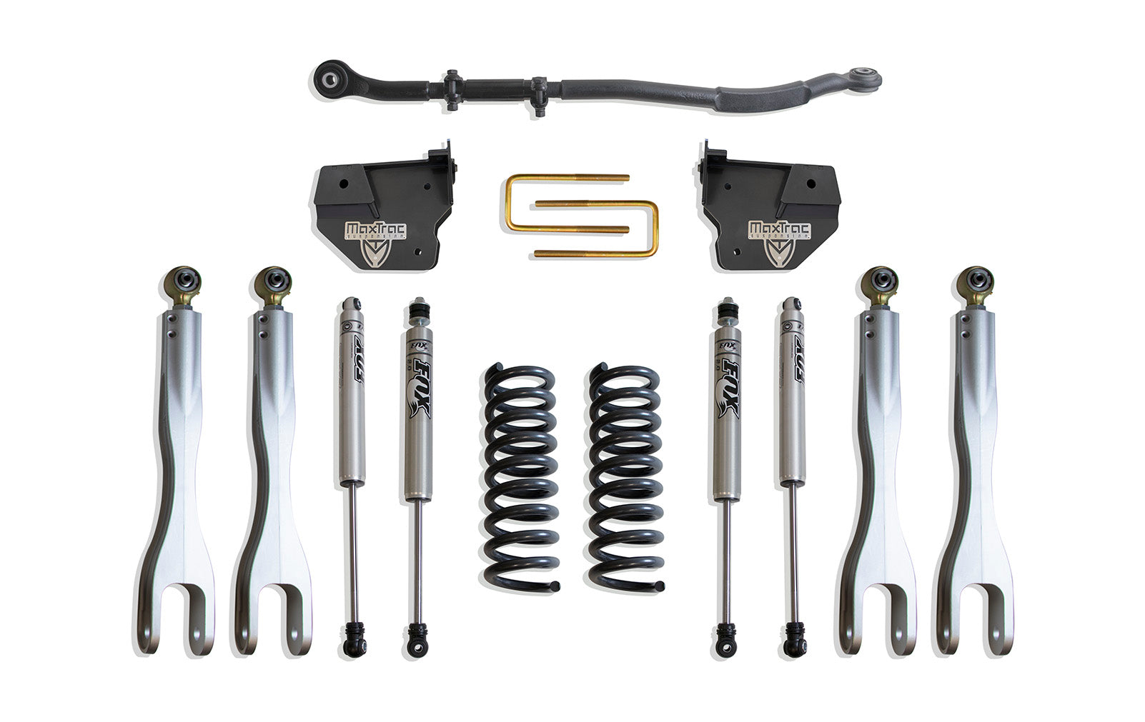 MaxTrac Suspension 2014-2024 Dodge Ram 2500 4WD Diesel 2.5" Lift Kit With 4-Links Fox Shocks K947225FL