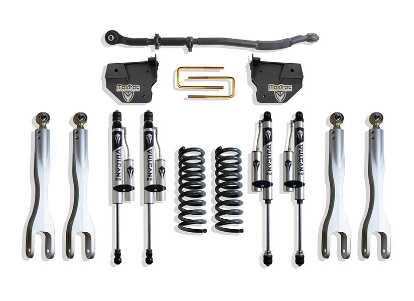 MaxTrac Suspension 2014-2024 Dodge Ram 2500 4WD Diesel 2.5" Lift Kit With 4-Links Vulcan Reservoir Shocks K947225VRL