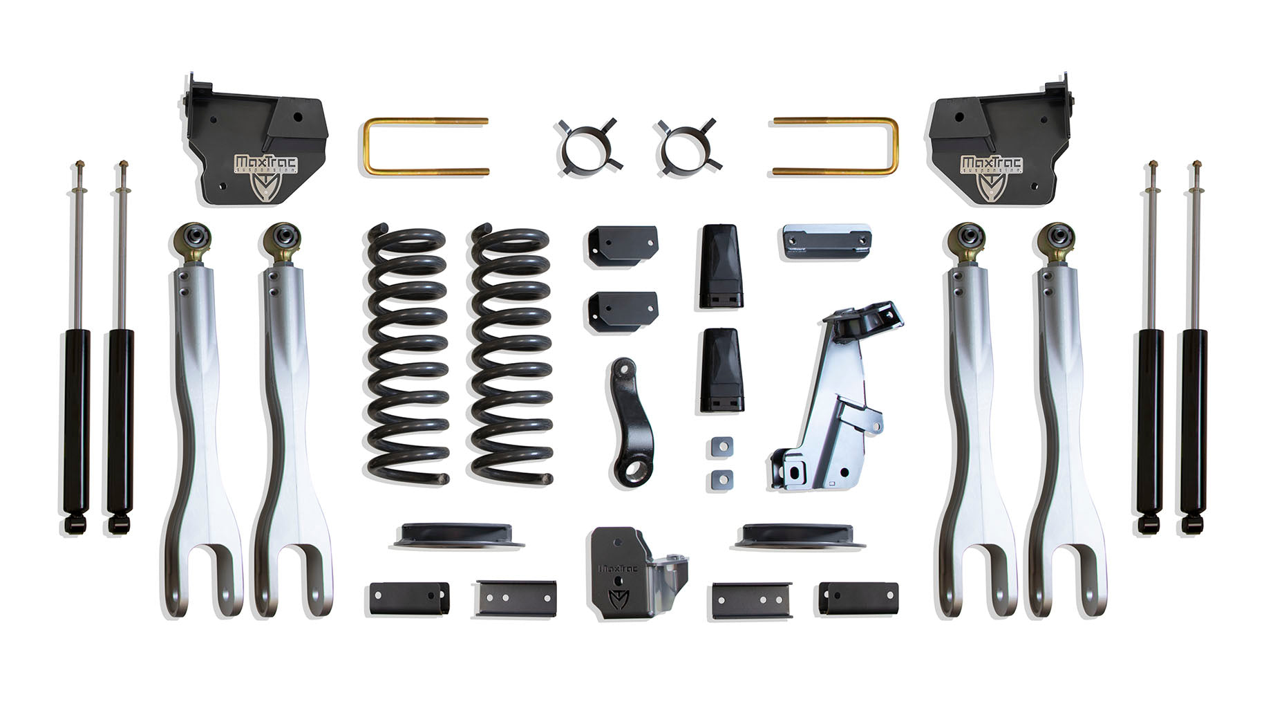 MaxTrac Suspension 2014-2018 Dodge Ram 2500 4WD Diesel 4" Lift Kit With 4-Links Max Trac Shocks Factory Rear Air Ride K947241LA