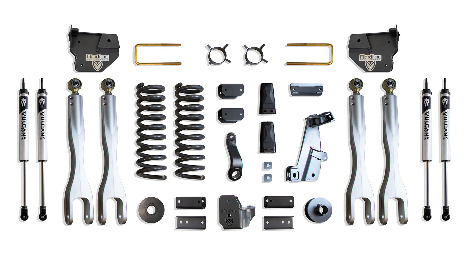 MaxTrac Suspension 2014-2018 Dodge Ram 2500 4WD 6" Lift Kit With 4-Links Vulcan Shocks K947263VL