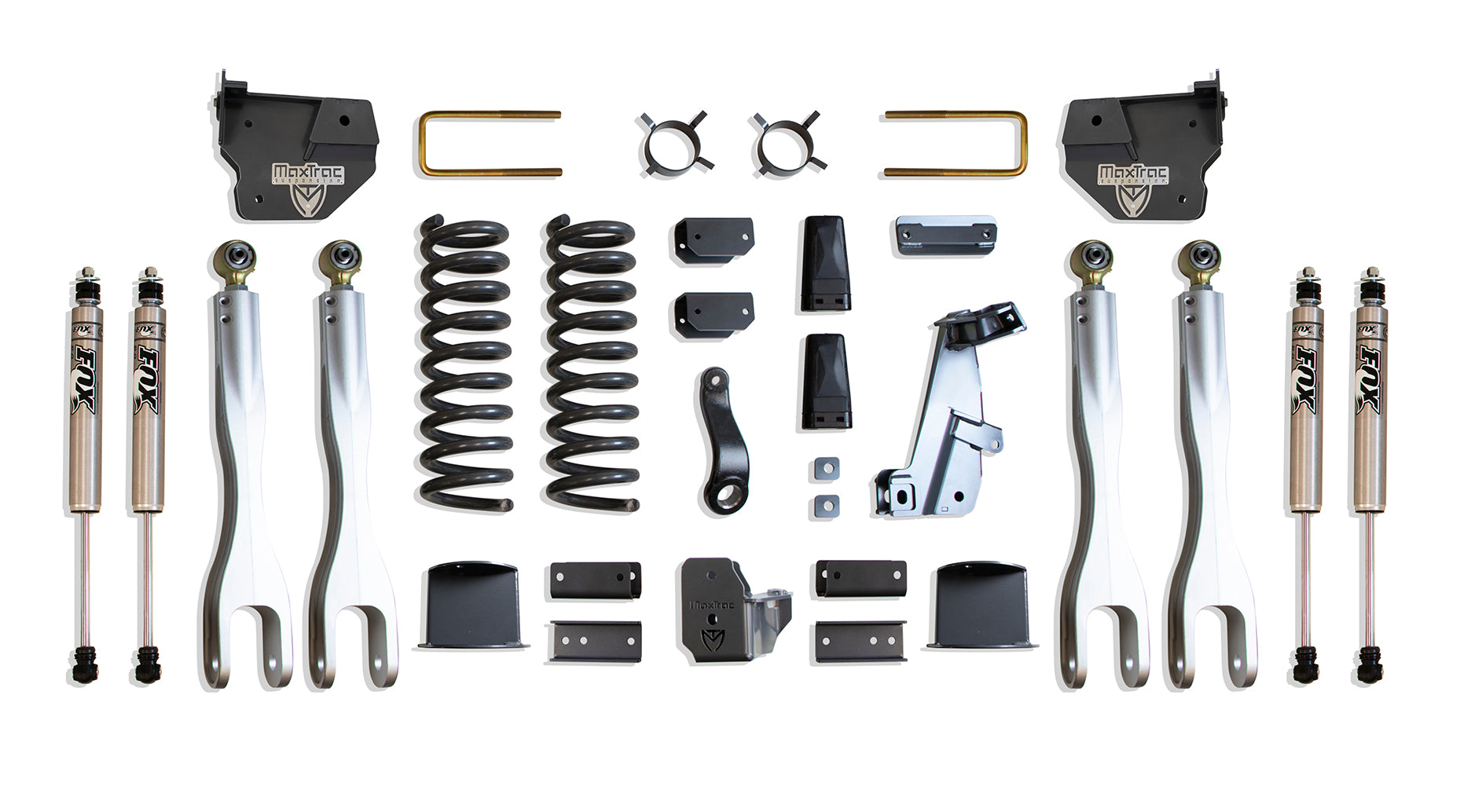 MaxTrac Suspension 2014-2018 Dodge Ram 2500 4WD Diesel 8" Lift Kit With 4-Links Fox Shocks Factory Rear Air Ride K947285FLA
