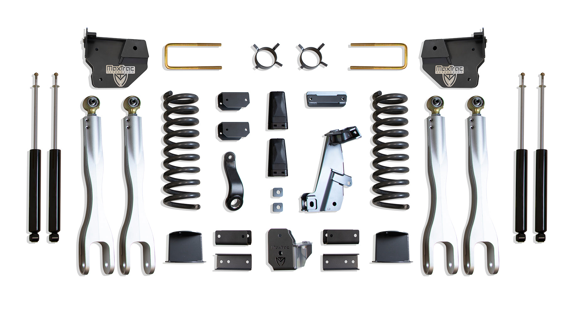MaxTrac Suspension 2014-2018 Dodge Ram 2500 4WD Diesel 8" Lift Kit With 4-Links & Max Trac Shocks Factory Rear Air Ride K947285LA