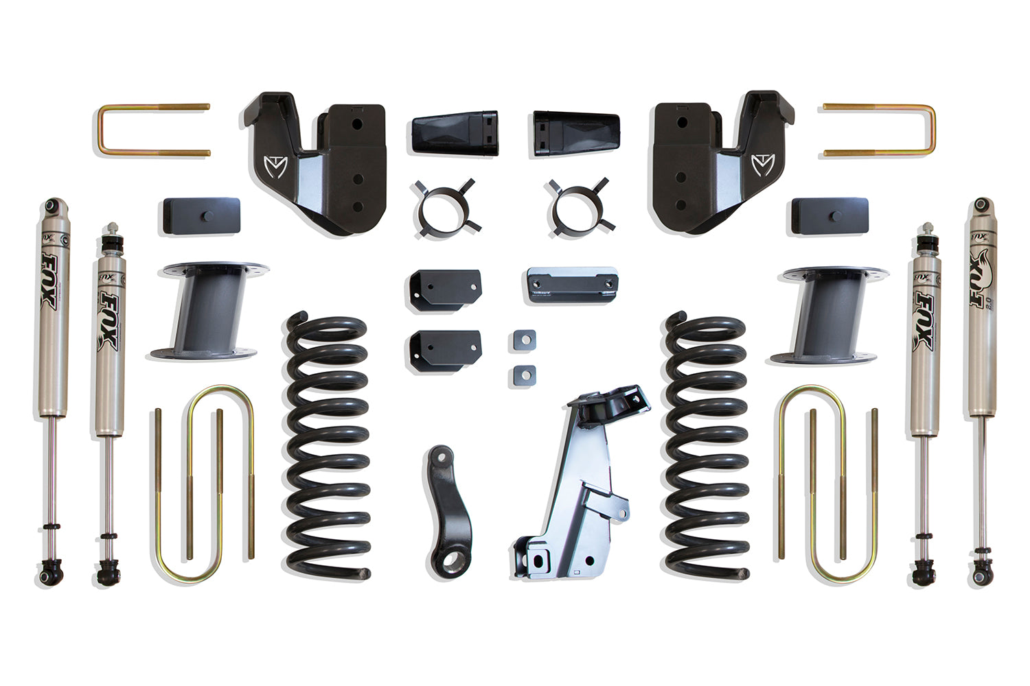 MaxTrac Suspension 2013-2018 Dodge Ram 3500 4WD Diesel 8" Lift Kit Fox Shocks Factory Rear Air Ride K947385FA