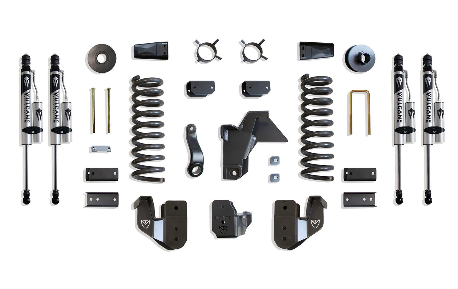 MaxTrac Suspension 2019-2024 Dodge Ram 2500 4WD 4" Lift Kit Vulcan Reservoir Shocks K947441VR