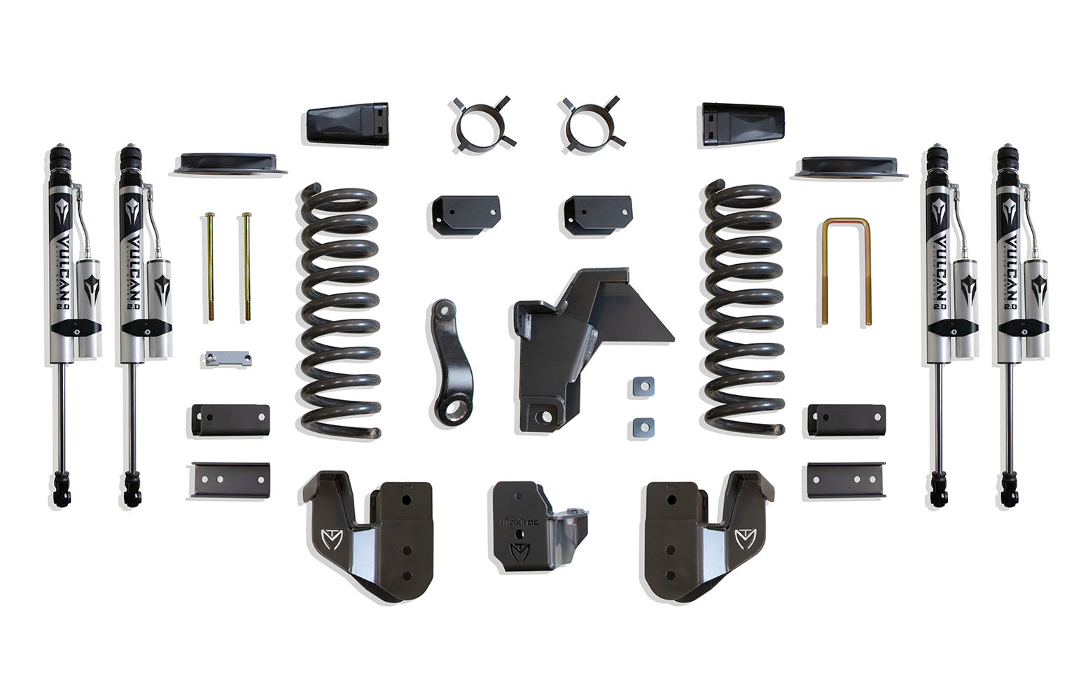 MaxTrac Suspension 2019-2024 Dodge Ram 2500 4WD 4" Lift Kit Vulcan Reservoir Shocks K947441VRA