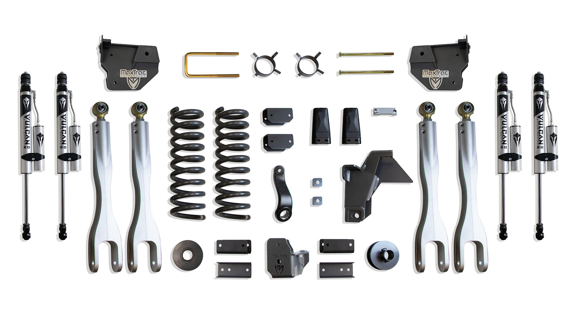 MaxTrac Suspension 2019-2024 Dodge Ram 2500 4WD 4" Lift Kit With 4-Links Vulcan Reservoir Shocks K947441VRL
