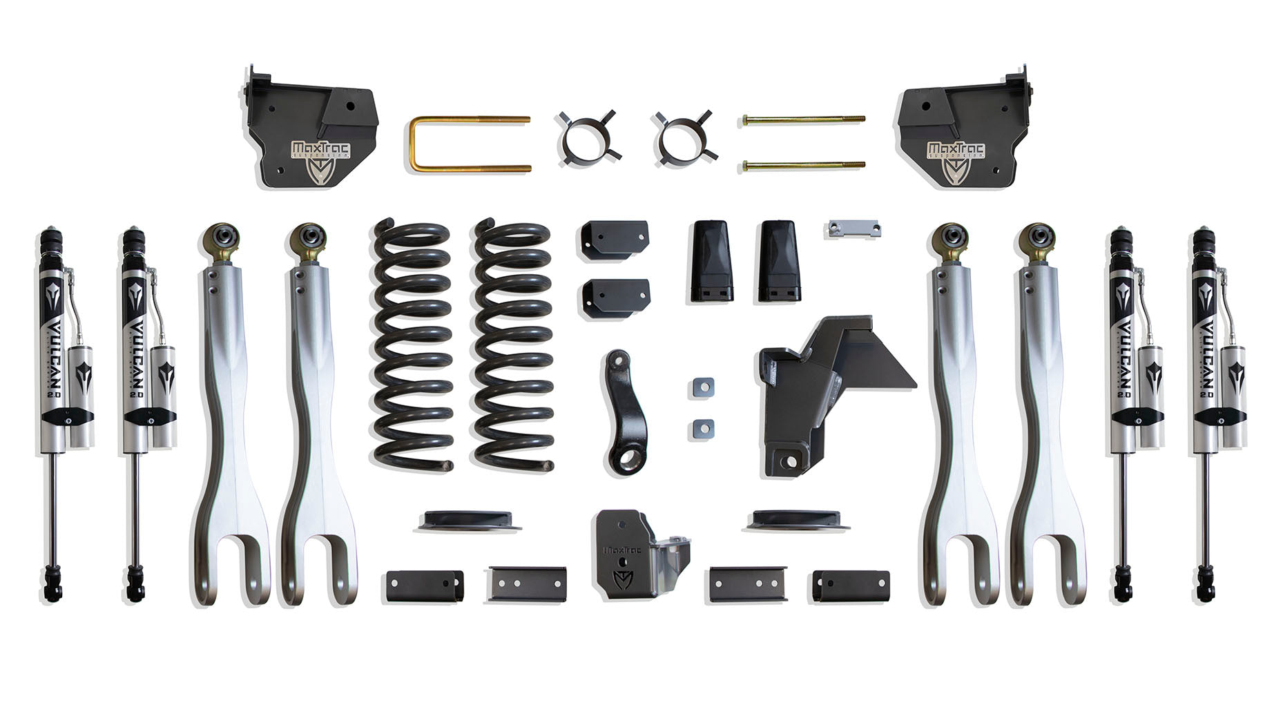 MaxTrac Suspension 2019-2024 Dodge Ram 2500 4WD 4" Lift Kit With 4-Links Vulcan Reservoir Shocks K947441VRLA