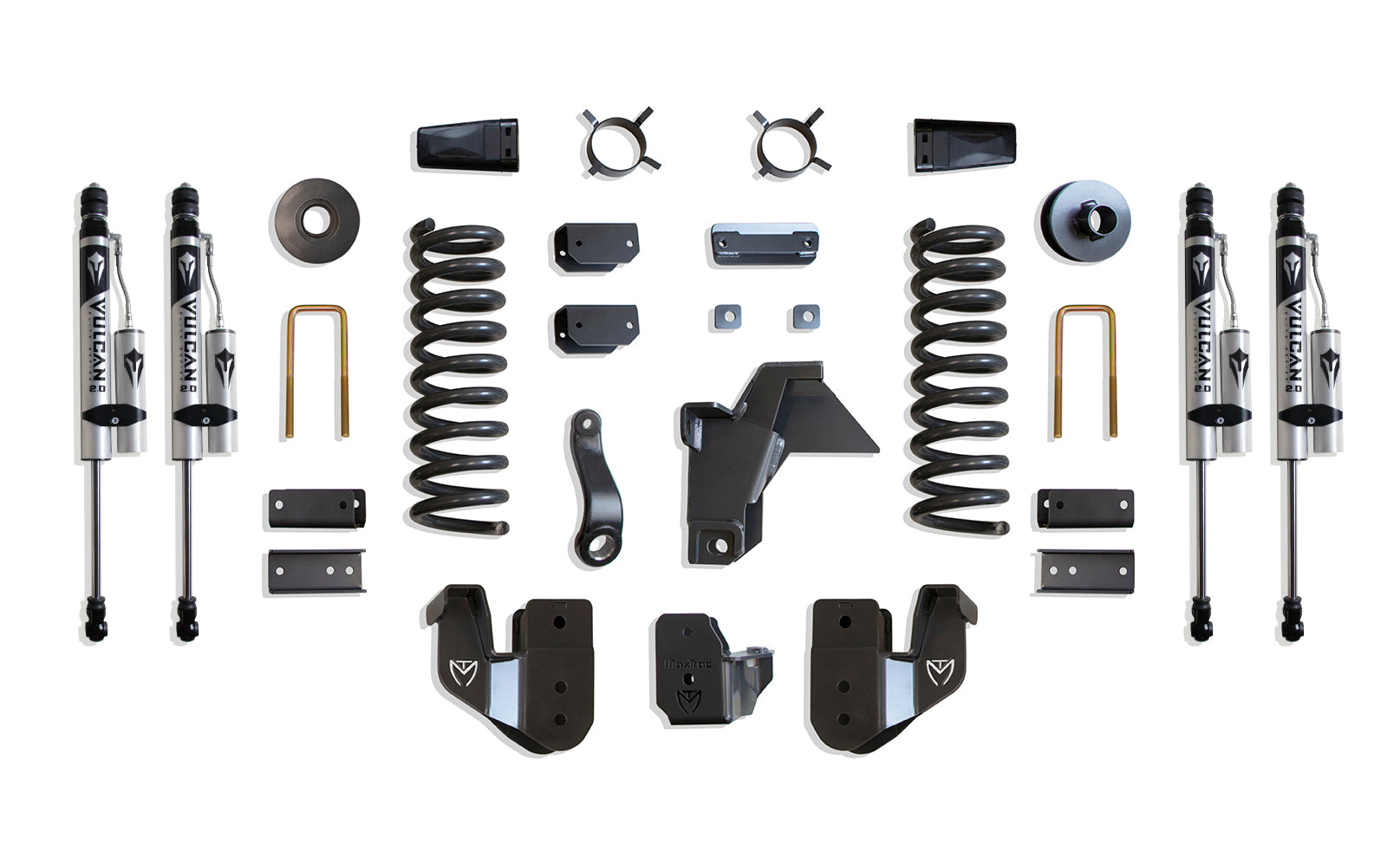 MaxTrac Suspension 2019-2024 Dodge Ram 2500 4WD 6" Lift Kit Vulacan Reservoir Shocks K947463VR