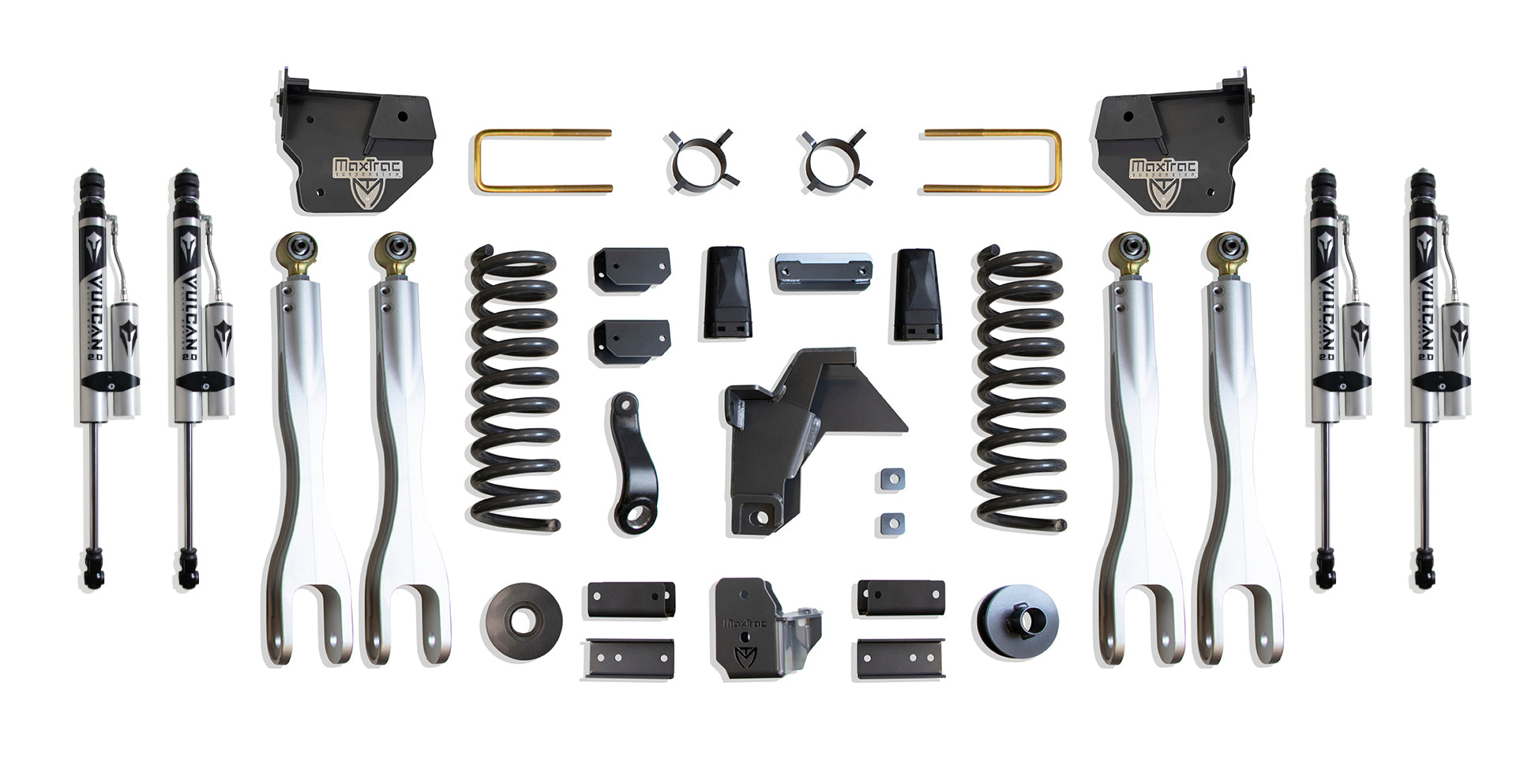 MaxTrac Suspension 2019-2024 Dodge Ram 2500 4WD 6" Lift Kit With 4-Links Vulcan Reservoir Shocks K947463VRL