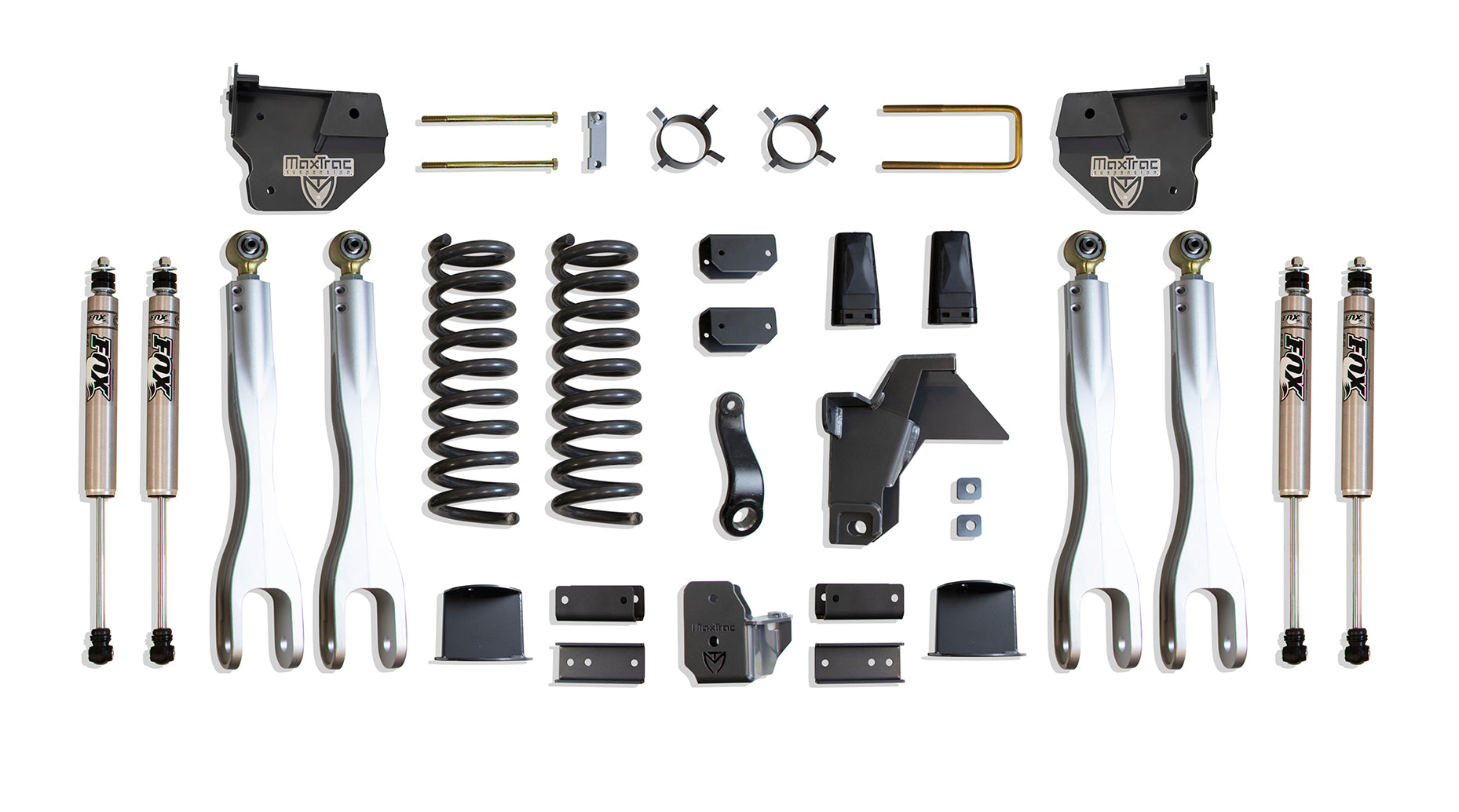 MaxTrac Suspension 2019-2024 Dodge Ram 2500 4WD Diesel 8" Lift Kit With 4-Links Fox Shocks Factory Rear Air Ride K947485FLA