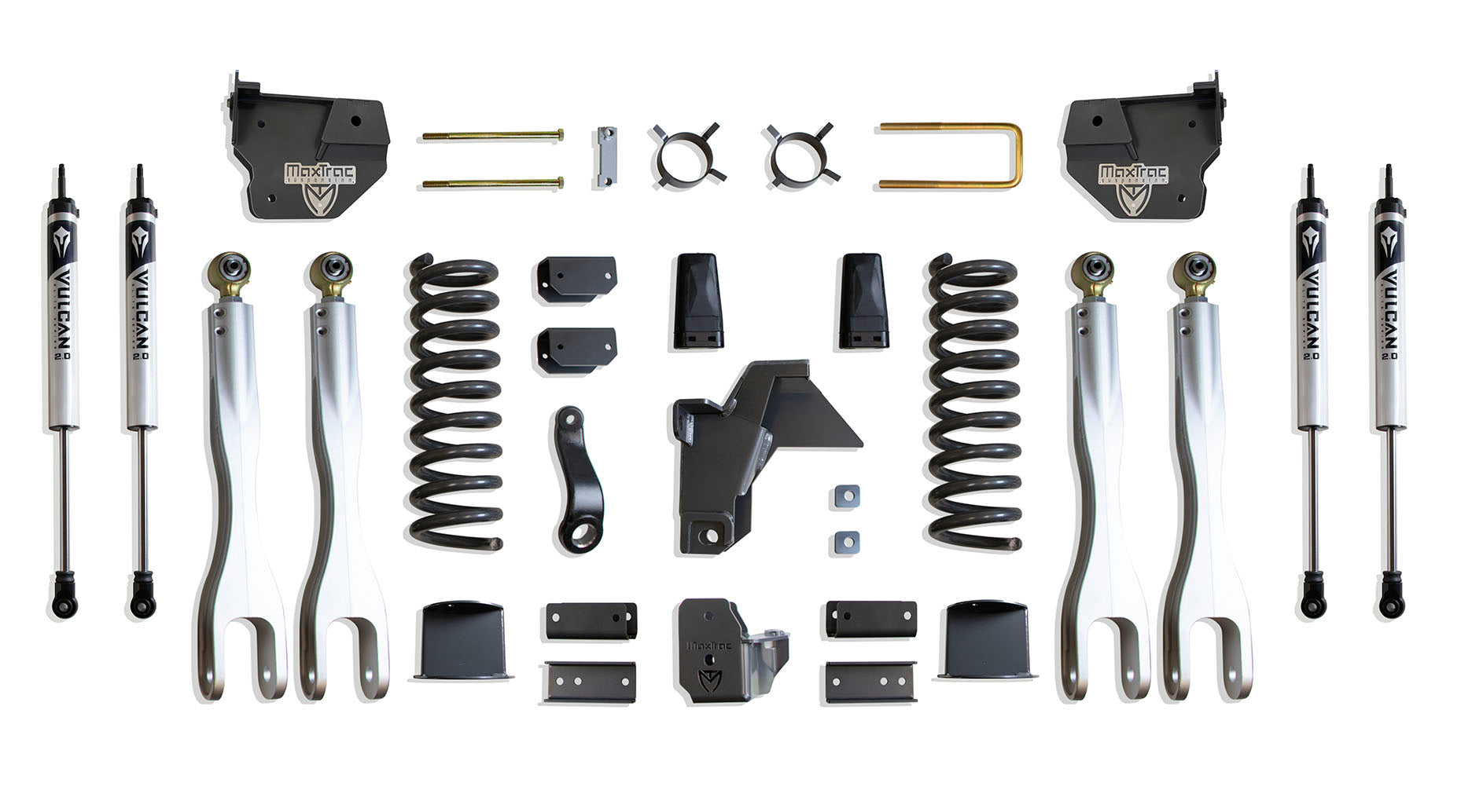 MaxTrac Suspension 2019-2024 Dodge Ram 2500 4WD 8" Lift Kit With 4-Links Vulcan Shocks K947485VLA