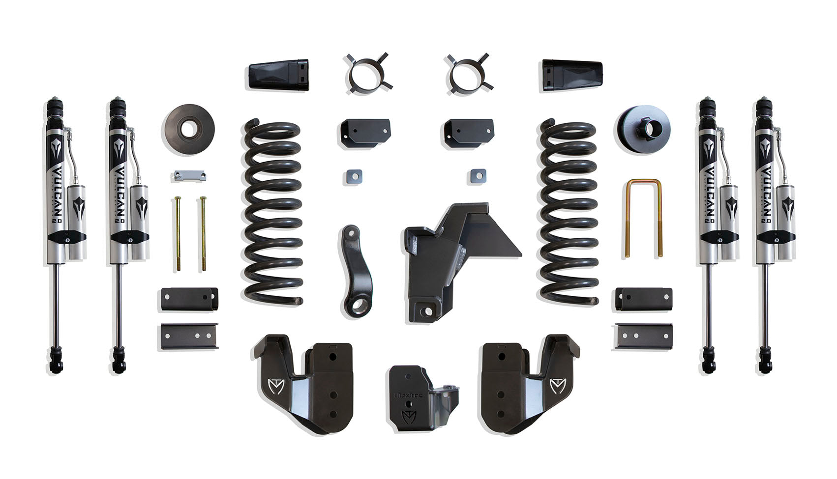 MaxTrac Suspension 2019-2024 Dodge Ram 2500 4WD 8" Lift Kit Vulcan Reservoir Shocks K947485VR