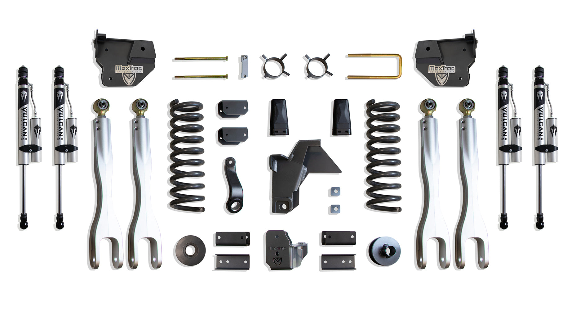 MaxTrac Suspension 2019-2024 Dodge Ram 2500 4WD 8" Lift Kit With 4-Links Vulcan Reservoir Shocks K947485VRL
