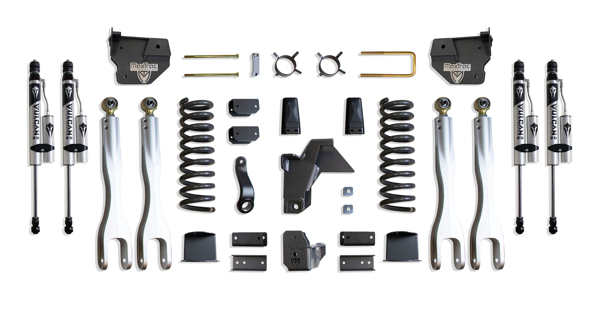 MaxTrac Suspension 8" Lift Kit With 4-links Vulcan Reservoir Shocks K947485VRLA
