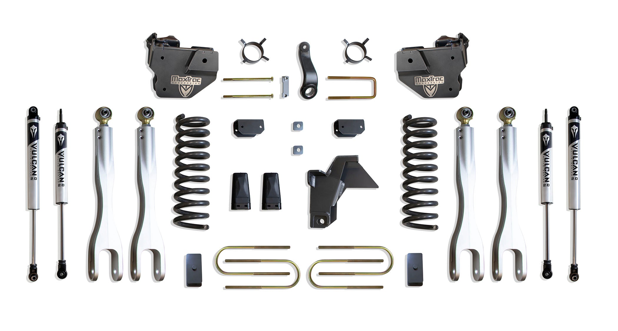 MaxTrac Suspension 2019-2024 Dodge Ram 3500 4WD 4" Lift Kit With 4-Links Vulcan Shocks K947541VL