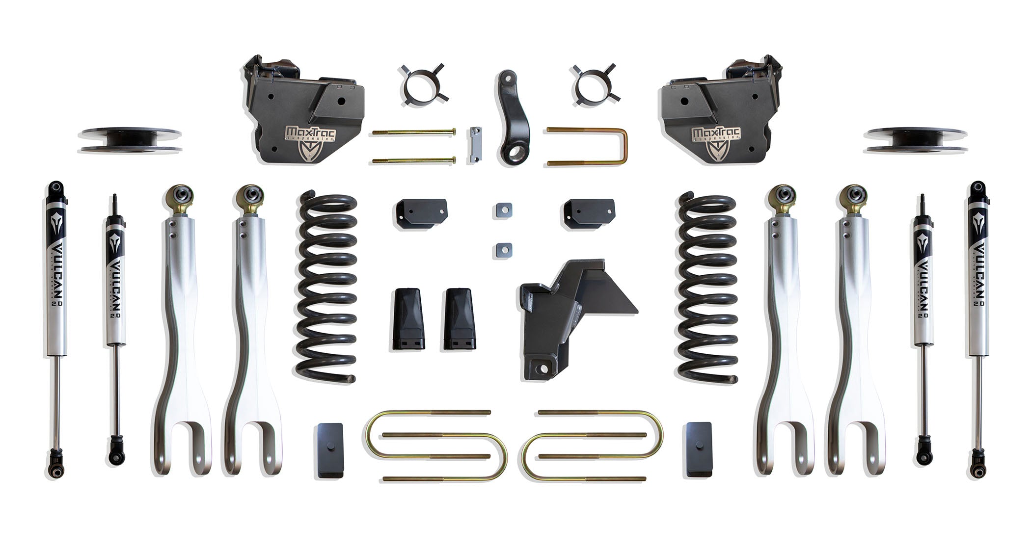 MaxTrac Suspension 2019-2024 Dodge Ram 3500 4WD 4" Lift Kit With 4-Links Vulcan Shocks K947541VLA