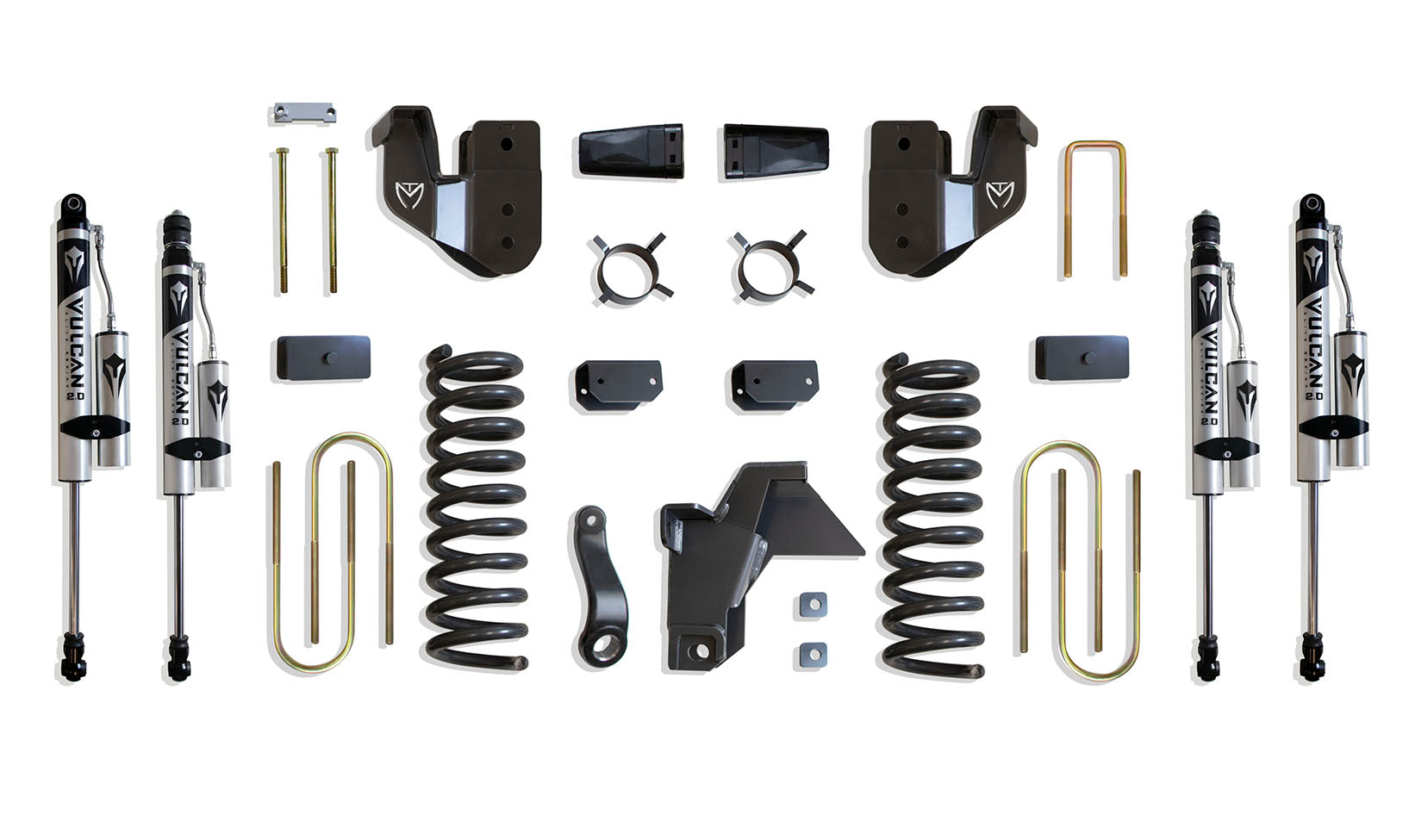 MaxTrac Suspension 2019-2024 Dodge Ram 3500 4WD 4" Lift Kit Vulcan Reservoir Shocks K947541VR