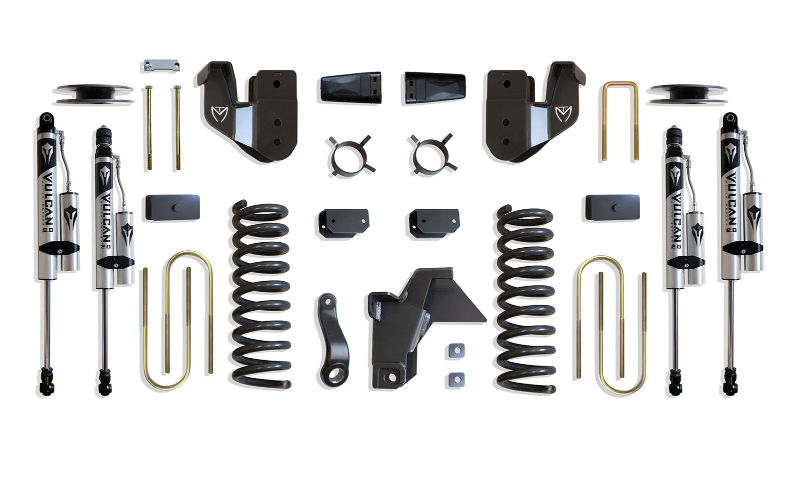 MaxTrac Suspension 2019-2024 Dodge Ram 3500 4WD 4" Lift Kit Vulcan Reservoir Shocks K947541VRA
