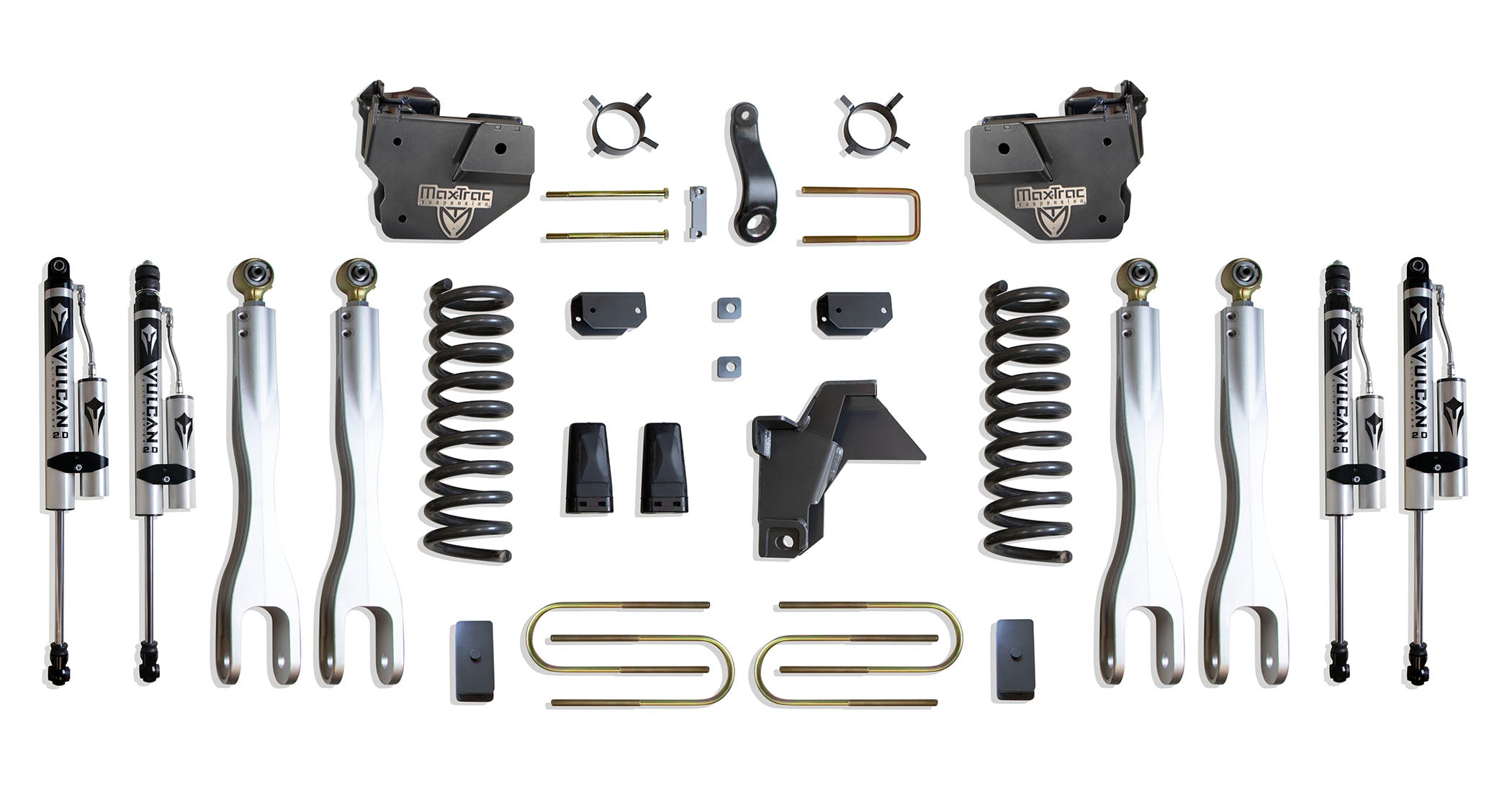MaxTrac Suspension 2019-2024 Dodge Ram 3500 4WD 4" Lift Kit With 4-Links Vulcan Reservoir Shocks K947541VRL