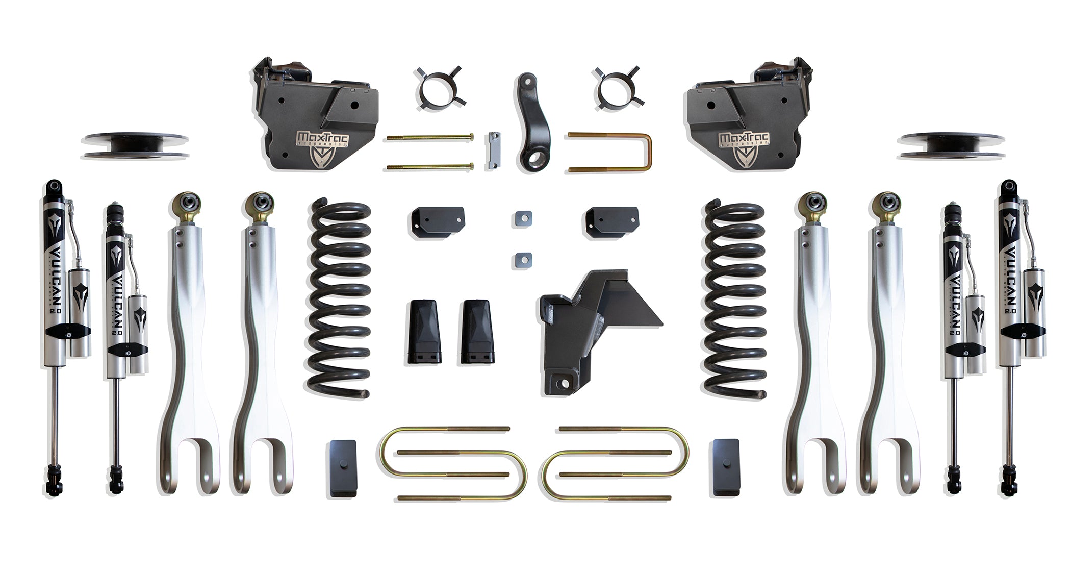 MaxTrac Suspension 2019-2024 Dodge Ram 3500 4WD 4" Lift Kit With 4-Links Vulcan Reservoir Shocks K947541VRLA