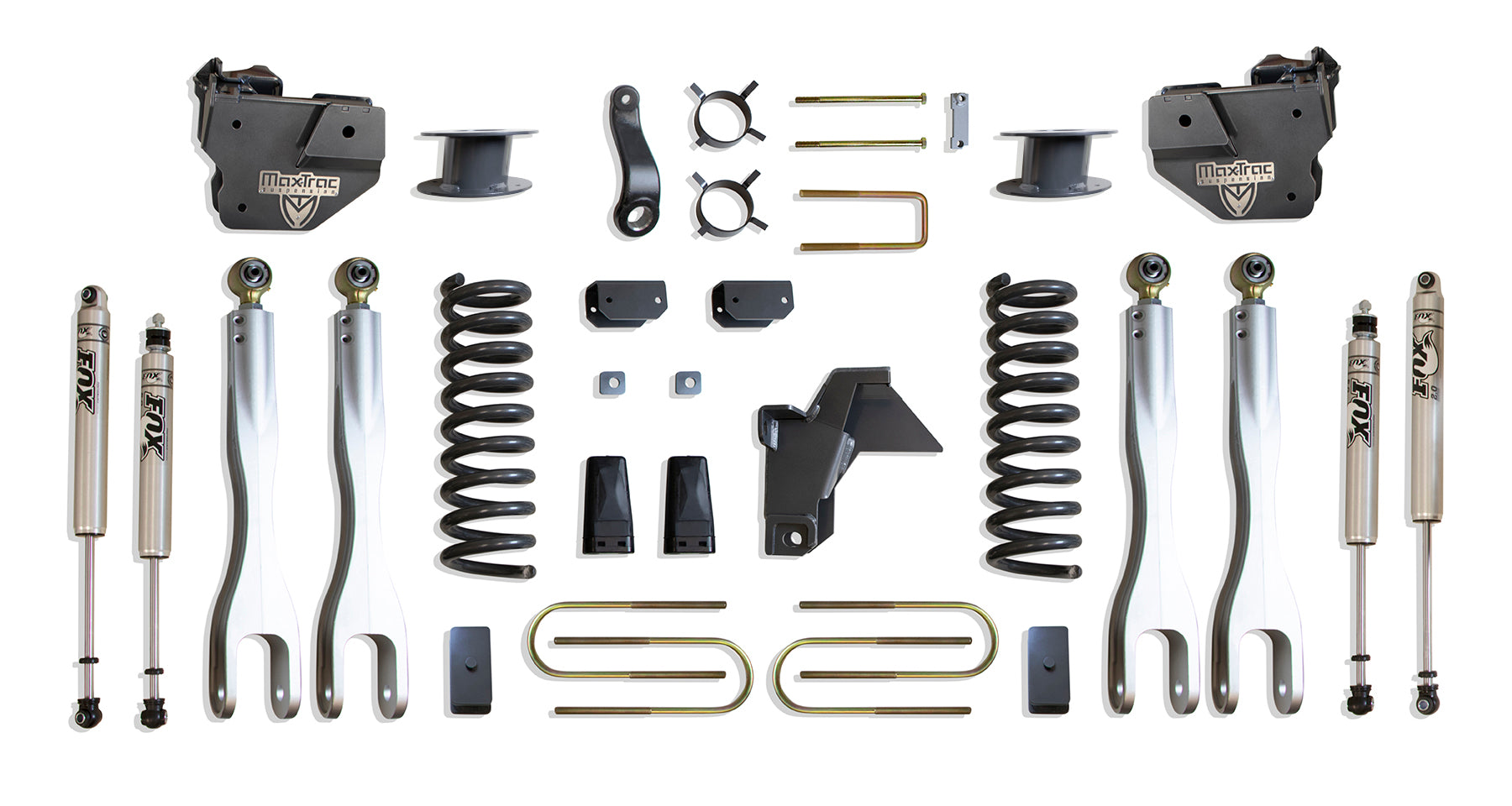 MaxTrac Suspension 2019-2024 Dodge Ram 3500 4WD Diesel 6" Lift Kit With 4-Links Fox Shocks Factory Rear Air Ride K947563FLA